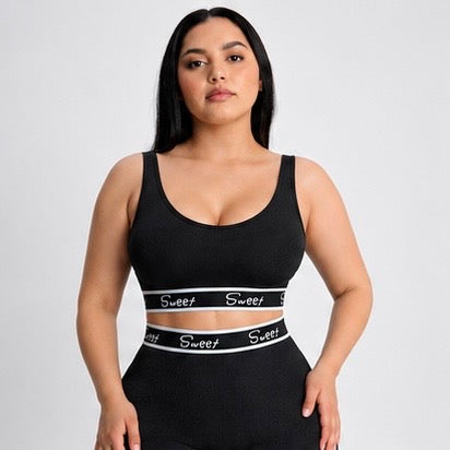 Women’s Ribbed Seamless Workout Set – High Waist Shorts & Sleeveless Crop Top | Sculpt & Lift Activewear
