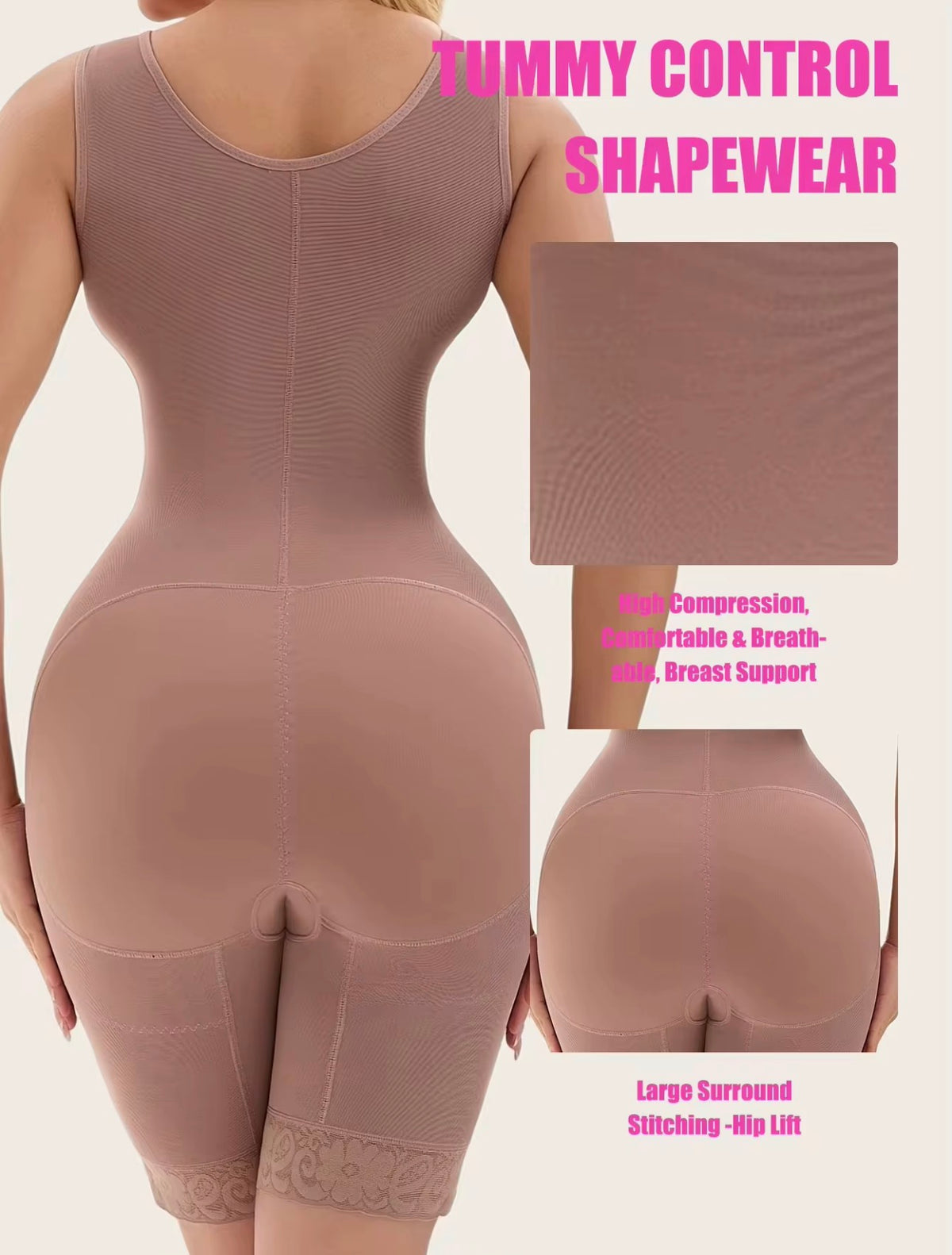 SnatchFit Full Body Shapewear Bodysuit – Tummy Control & Butt Lifting