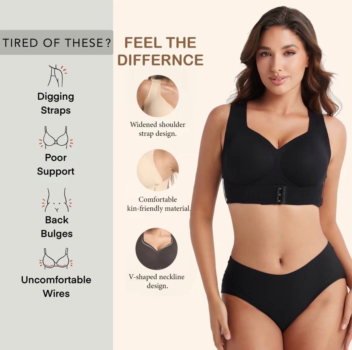 Women’s Posture Support & Shaping Bra Wireless, Comfortable & Breathable