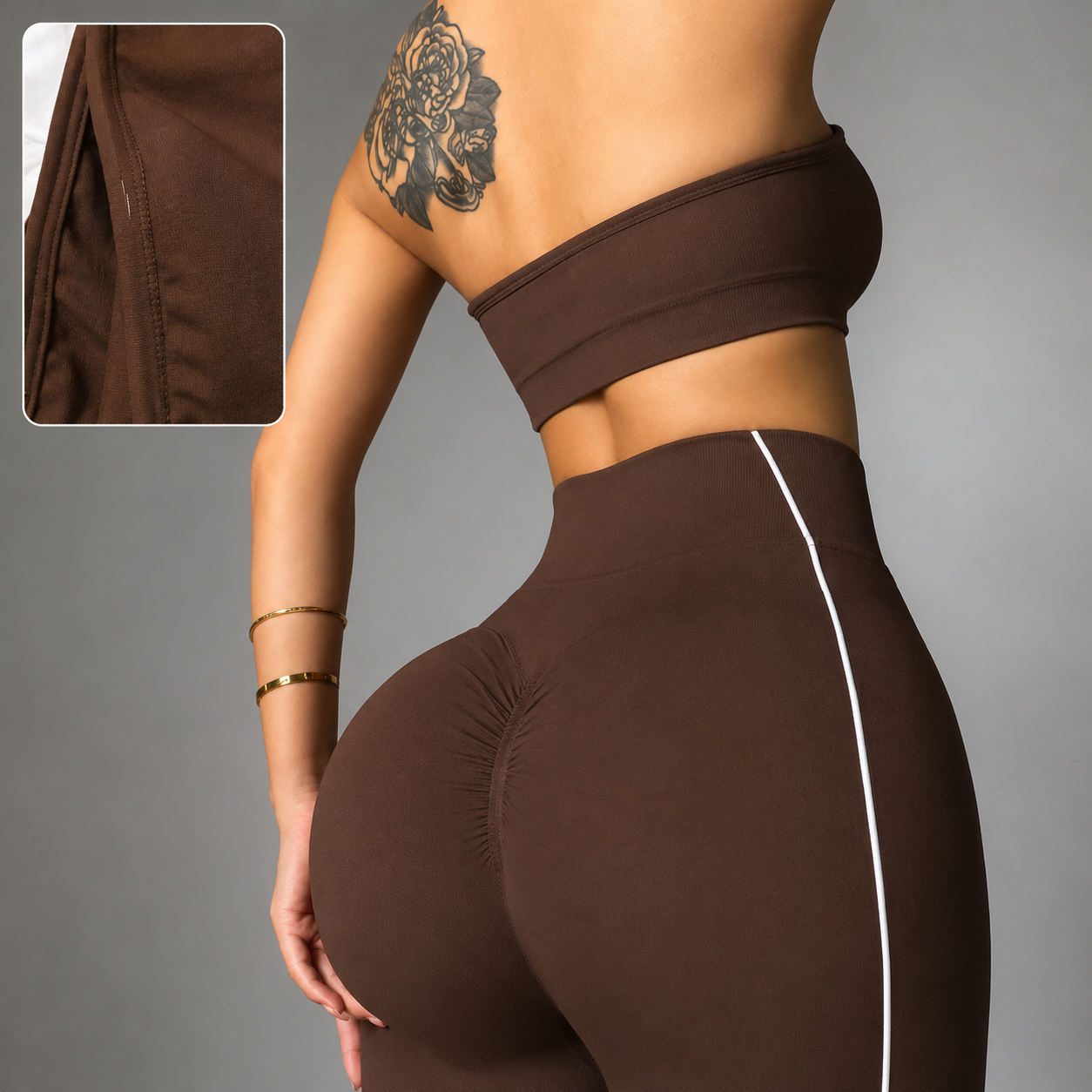 Seamless Strapless Workout Set – Butt Lift High-Waist Leggings