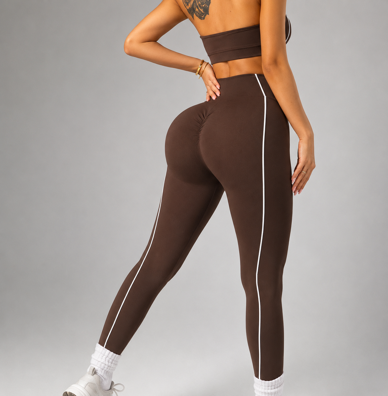 Seamless Strapless Workout Set – Butt Lift High-Waist Leggings