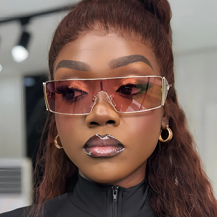 Trendy New Full Rim Glasses for Women, Unique Irregular Shape, Fashion Metal Frame with Colorful Lenses