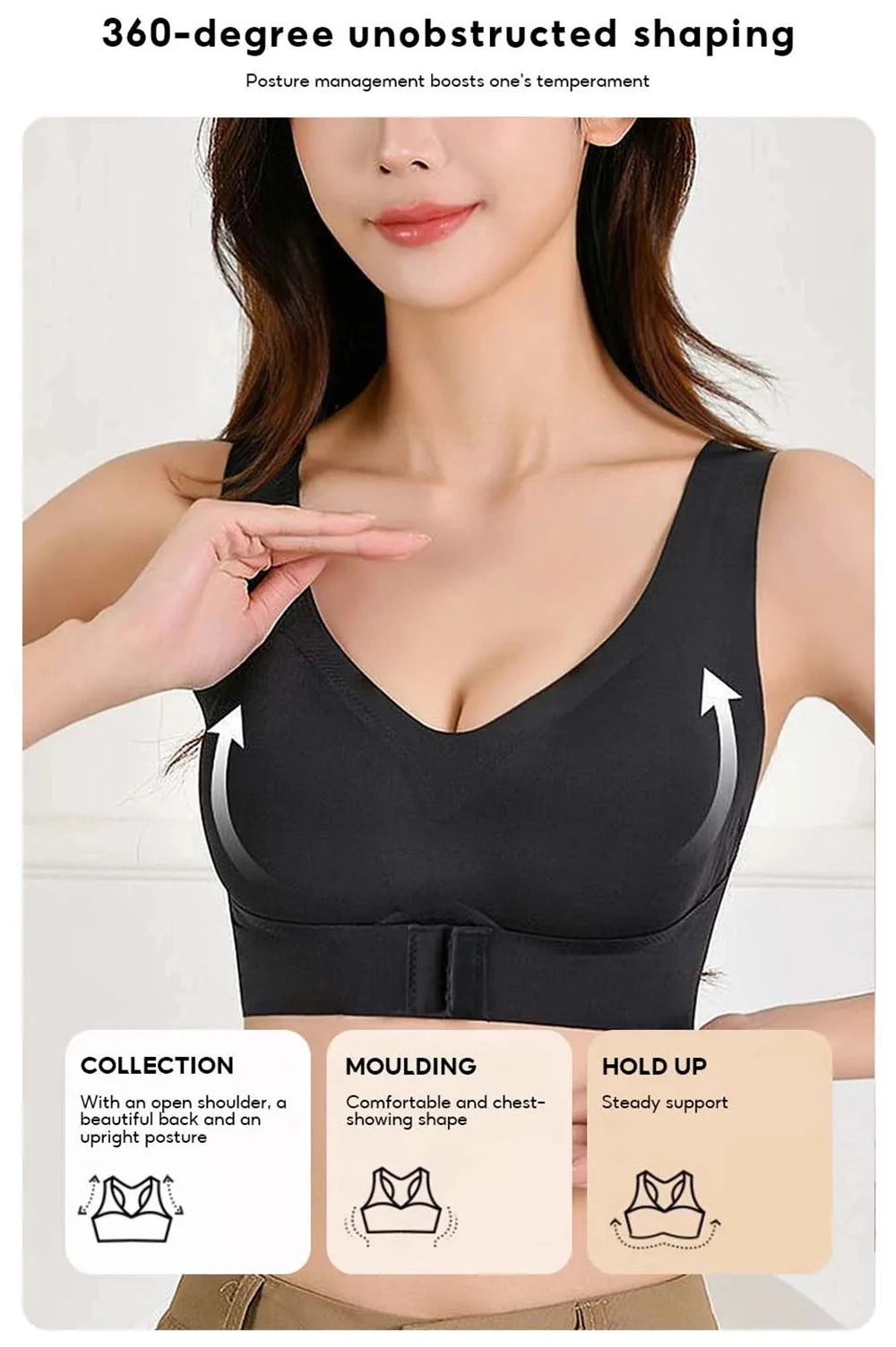 Women’s Posture Support & Shaping Bra Wireless, Comfortable & Breathable
