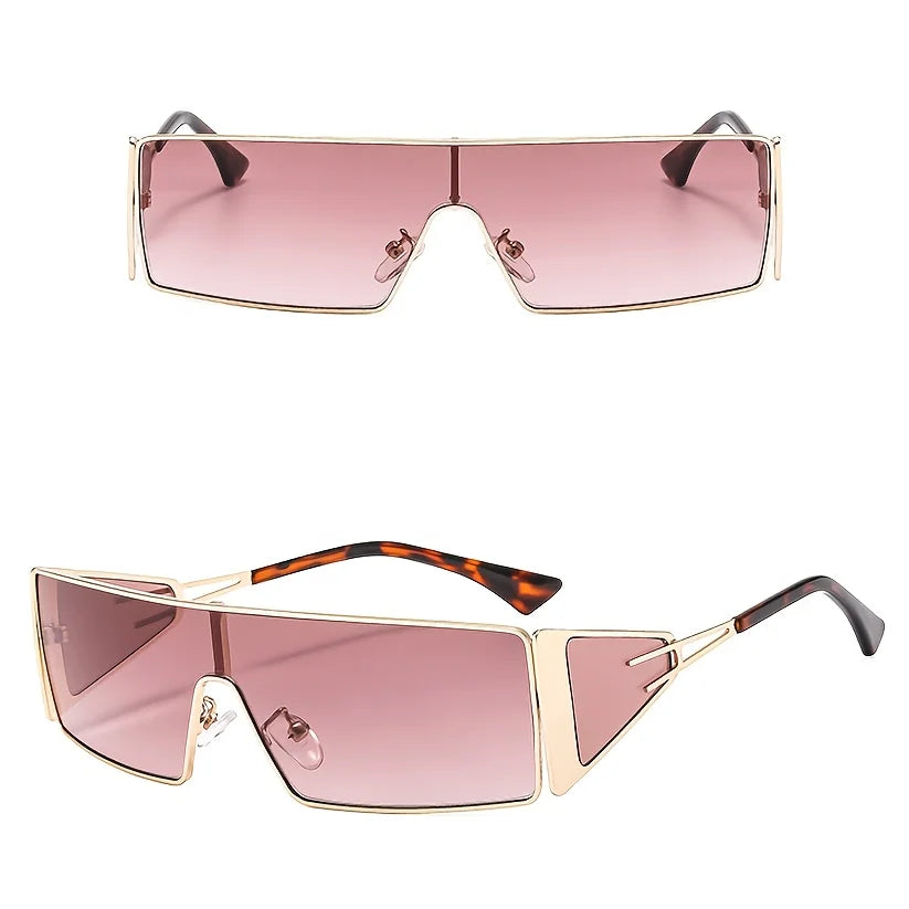 Trendy New Full Rim Glasses for Women, Unique Irregular Shape, Fashion Metal Frame with Colorful Lenses