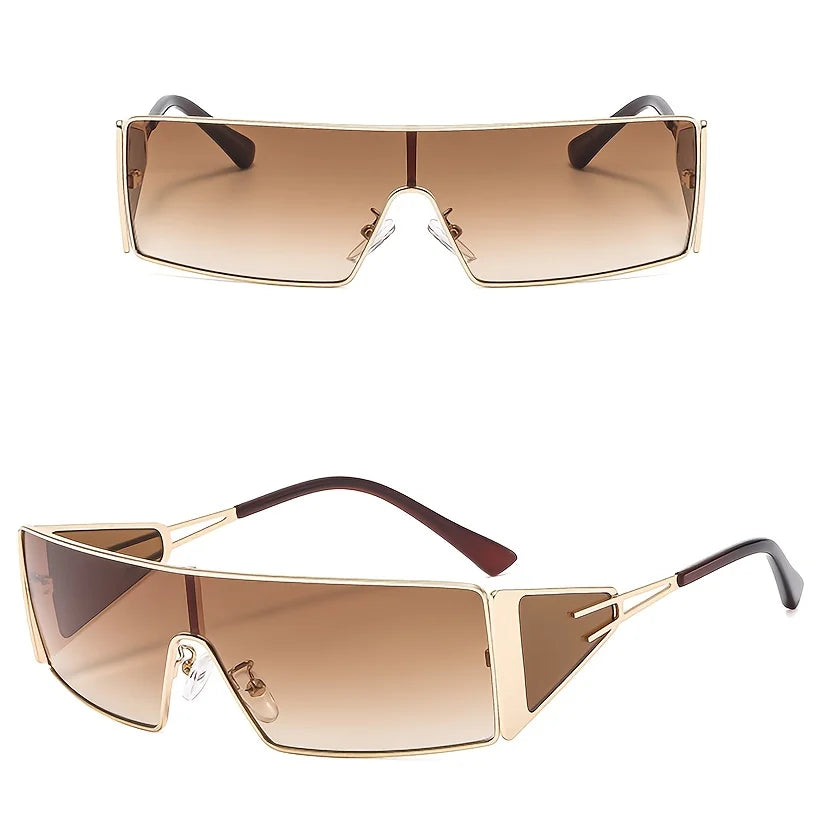 Trendy New Full Rim Glasses for Women, Unique Irregular Shape, Fashion Metal Frame with Colorful Lenses